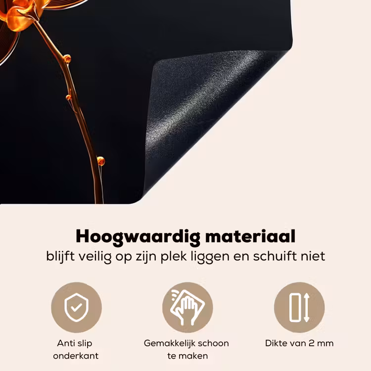 Orchidee - Doorzichtig - Bloem Inductie beschemer met haakjes klein -ky-onderkant-nl