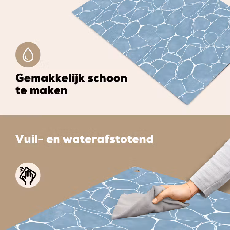 Organisch - Patroon - Blauw Inductie beschemer met haakjes klein 777 -ky-schoon-nl
