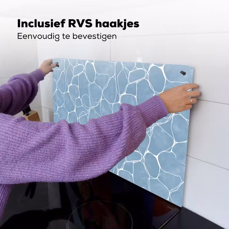 Organisch - Patroon - Blauw Inductie beschemer met haakjes klein 777 -ky-ophangen-nl