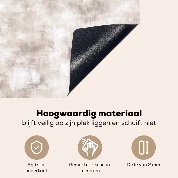 Organisch - Patroon - Gemêleerd Inductie beschemer met haakjes klein 777 -ky-onderkant-nl