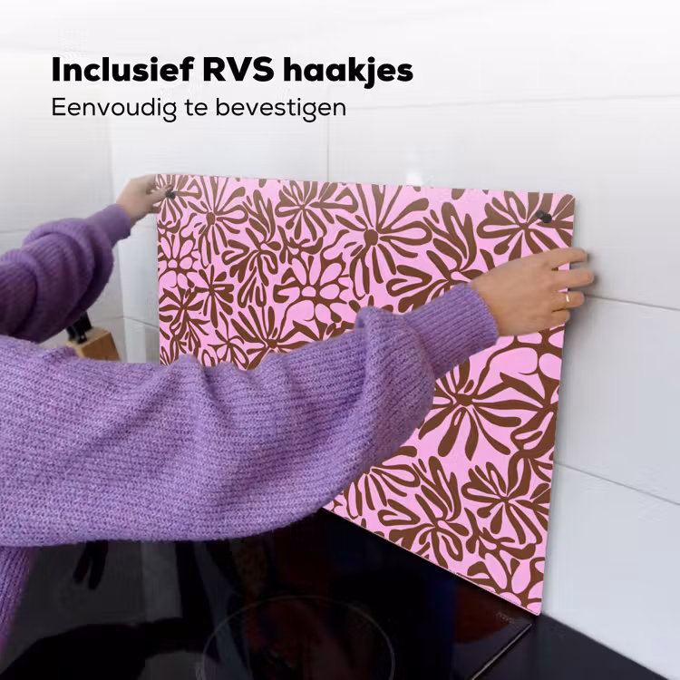 Organisch - Patroon - Roze Inductie beschemer met haakjes klein 777 -ky-ophangen-nl