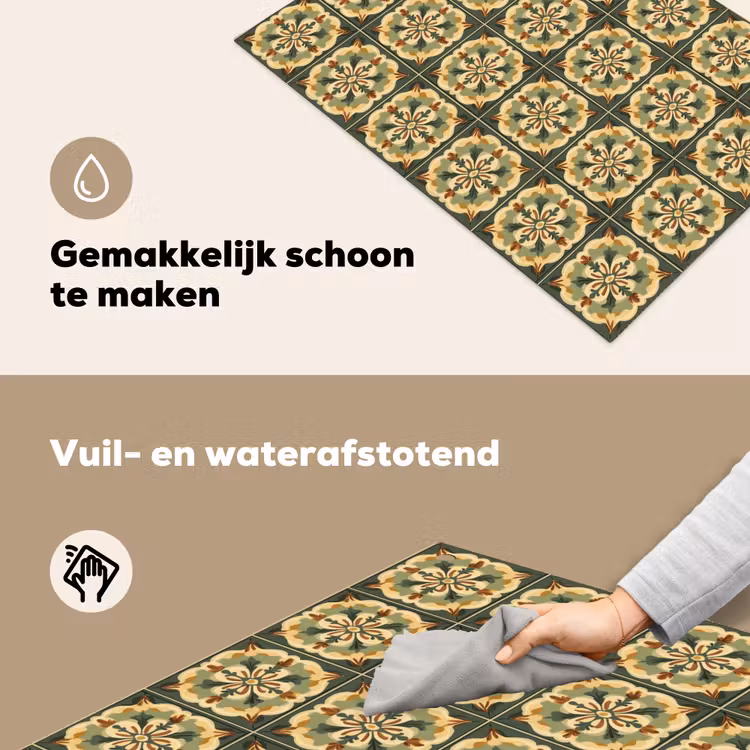 Ornament - Patroon - Groen Inductie beschemer met haakjes klein 777 -ky-schoon-nl