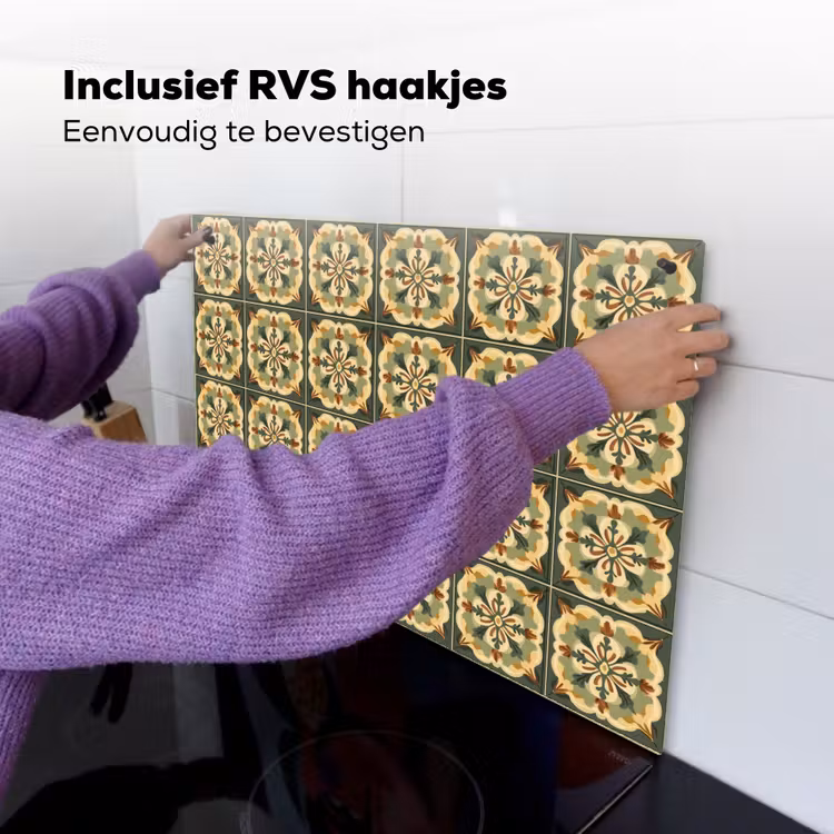 Ornament - Patroon - Groen Inductie beschemer met haakjes klein 777 -ky-ophangen-nl
