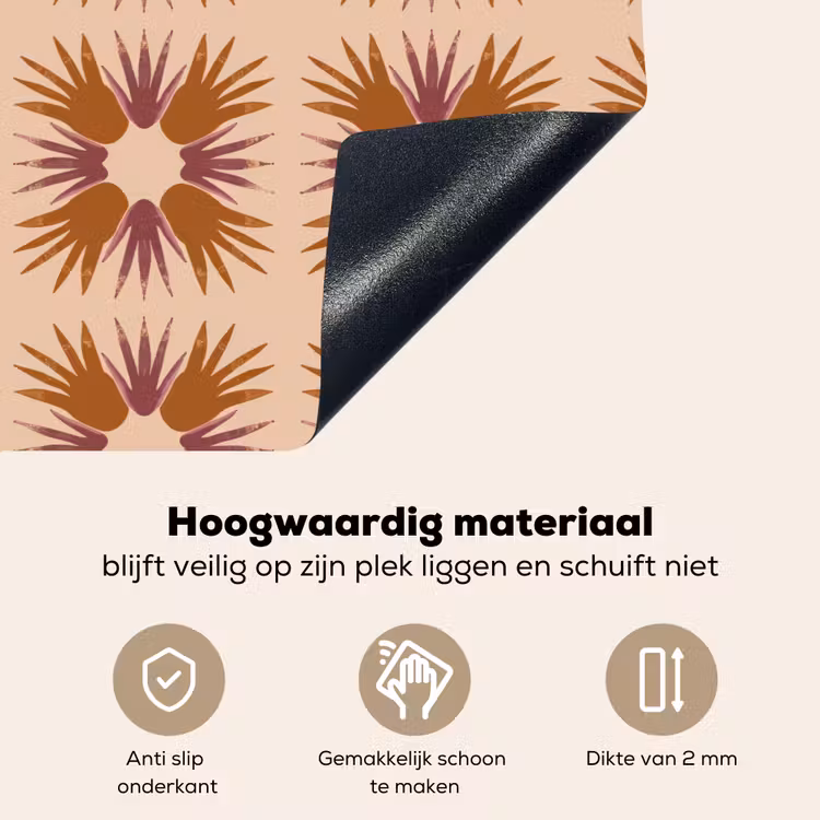 Ornament - Patroon - Oker Inductie beschemer met haakjes klein 777 -ky-onderkant-nl