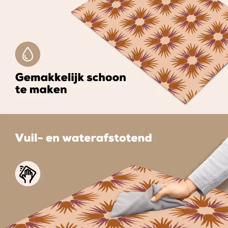 Ornament - Patroon - Oker Inductie beschemer met haakjes klein 777 -ky-schoon-nl
