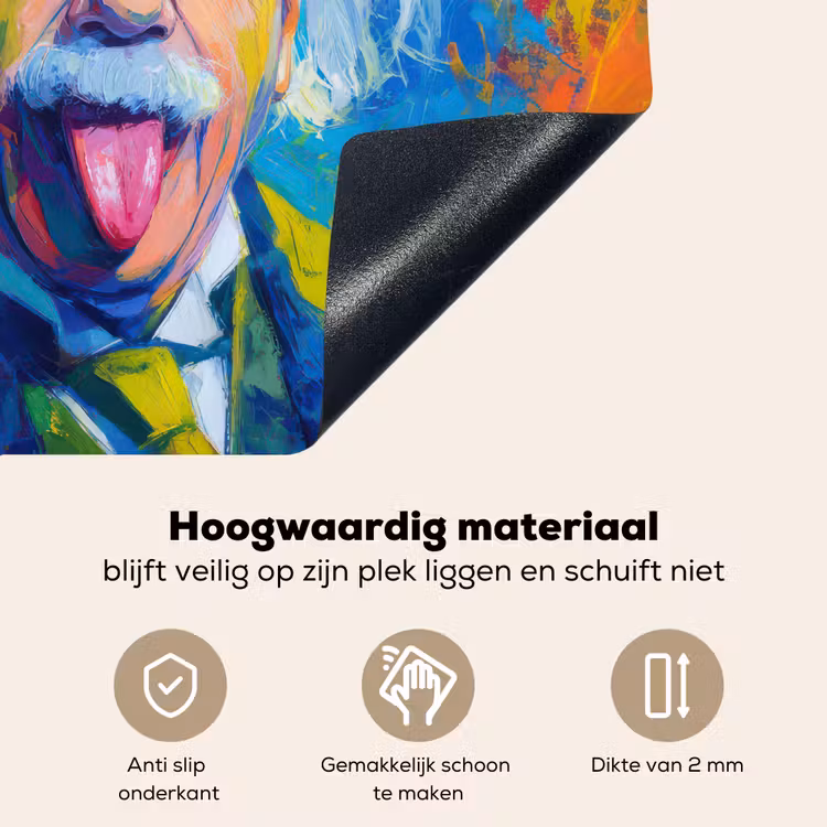 Oude man - Expressief - Kleurrijk Inductie beschemer met haakjes middel -ky-onderkant-nl
