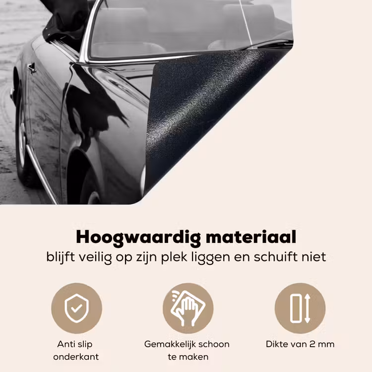 Paard - Auto - Zwart - Wit Inductie beschemer met haakjes klein -ky-onderkant-nl