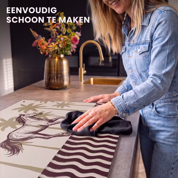 Paard - Galopperend - Woestijn - Illustratie Inductie beschemer met haakjes klein -ky-schoon-nl