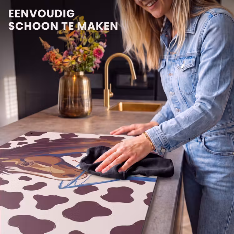 Paard - Martini - Dieren - Abstract - Bruin Inductie beschemer met haakjes klein -ky-schoon-nl