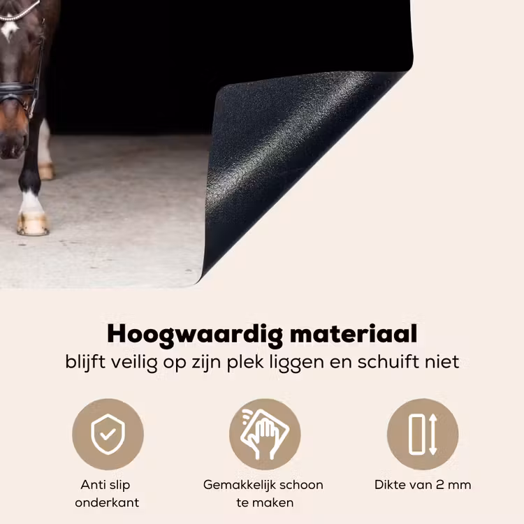 Paard - Modern - Portret Inductie beschemer met haakjes klein -ky-onderkant-nl
