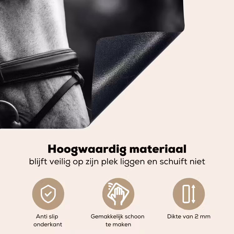 Paard - Schimmel - Portret Inductie beschemer met haakjes klein -ky-onderkant-nl