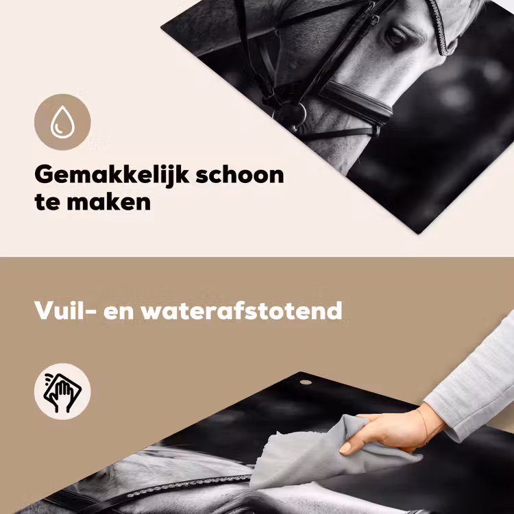 Paard - Schimmel - Portret Inductie beschemer met haakjes klein -ky-schoon-nl