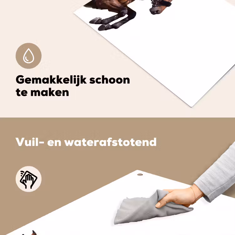 Paard - Springen - Modern Inductie beschemer met haakjes klein -ky-schoon-nl