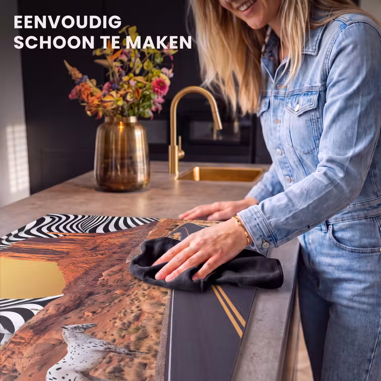 Inductiebeschermer & spatscherm (2in1) - Paard - Woestijn - Natuur - Paard - Woestijn - Natuur Inductie beschemer met haakjes klein