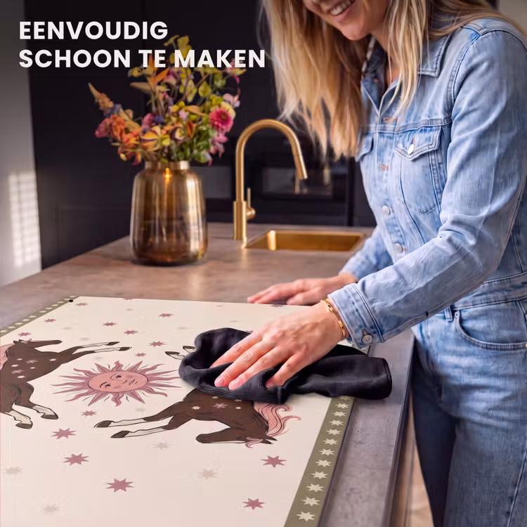 Paard - Zon - Mystiek - Illustratie - Roze Inductie beschemer met haakjes klein -ky-schoon-nl