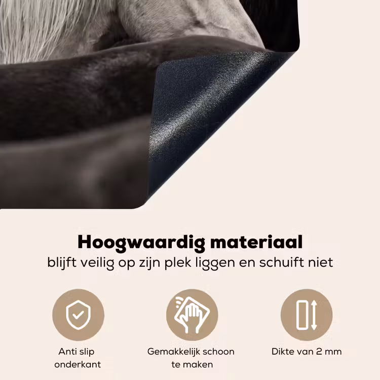 Paarden - Zwart - Wit - Kudde Inductie beschemer met haakjes klein -ky-onderkant-nl
