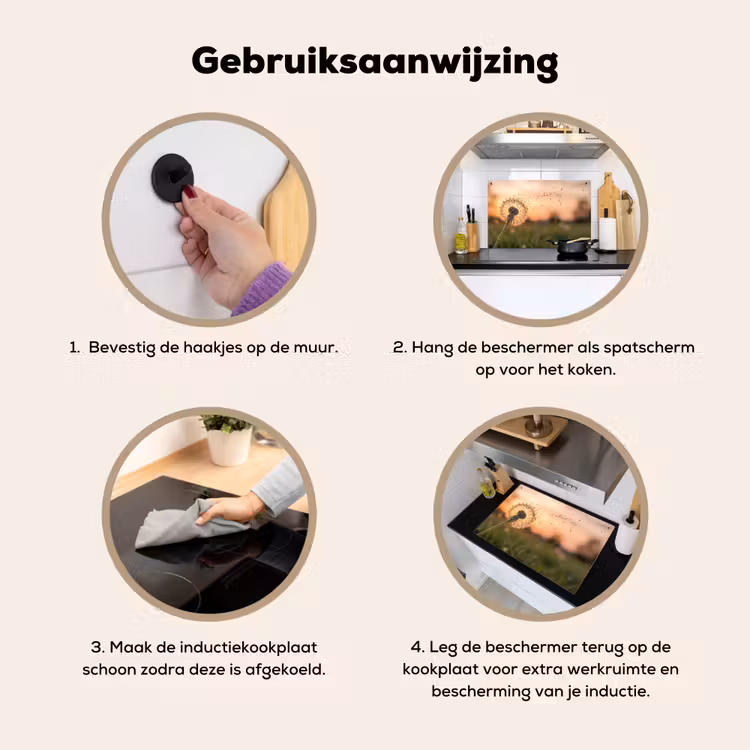 Paardenbloem - Zonsondergang - Veld Inductie beschemer met haakjes klein -ky-gebruik-nl