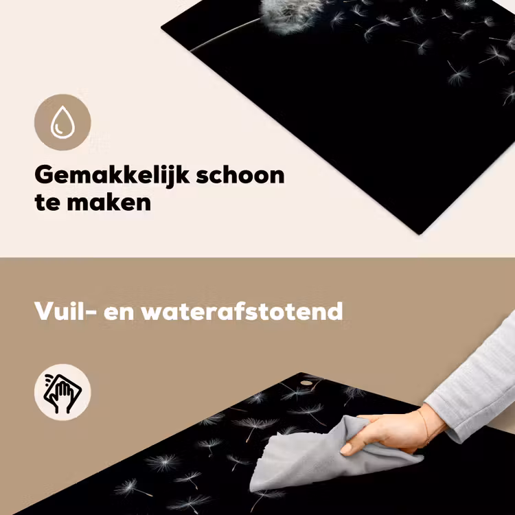 Paardenbloem - Zwart - Natuur Inductie beschemer met haakjes klein -ky-schoon-nl