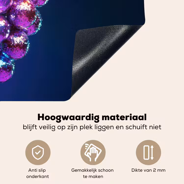 Paars - Disco - Feest - Druif Inductie beschemer met haakjes klein -ky-onderkant-nl