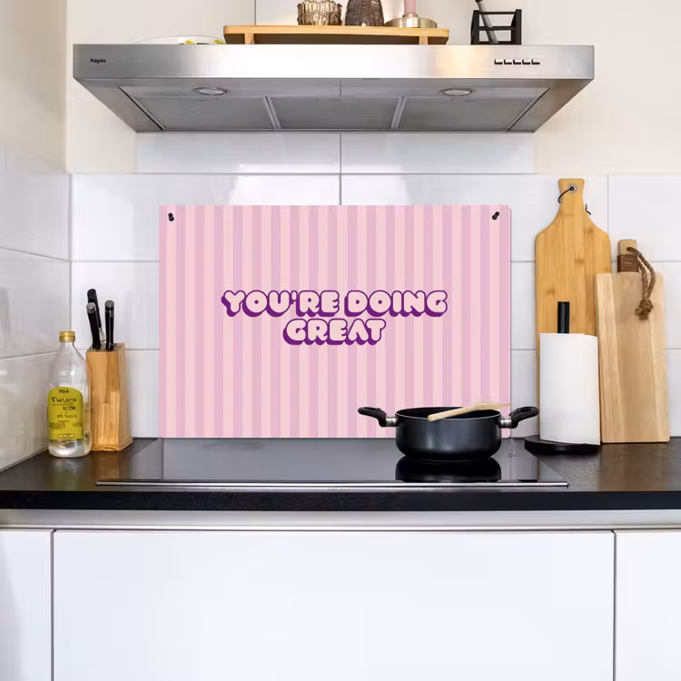 Paars - Strepen - You're doing great - Schaduw Inductie beschemer met haakjes klein -sfeer2