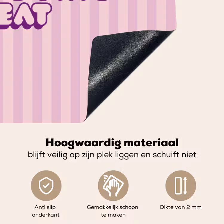 Paars - Strepen - You're doing great - Schaduw Inductie beschemer met haakjes klein -ky-onderkant-nl