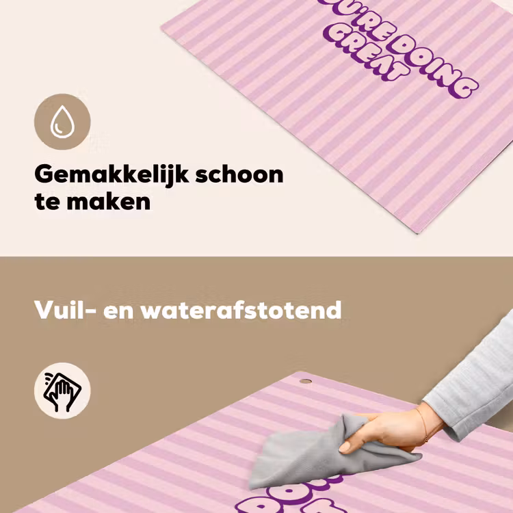 Paars - Strepen - You're doing great - Schaduw Inductie beschemer met haakjes klein -ky-schoon-nl