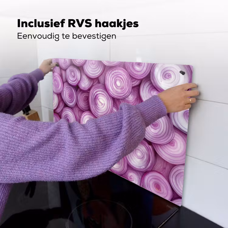 Paars - Uien - Close up Inductie beschemer met haakjes klein -ky-ophangen-nl