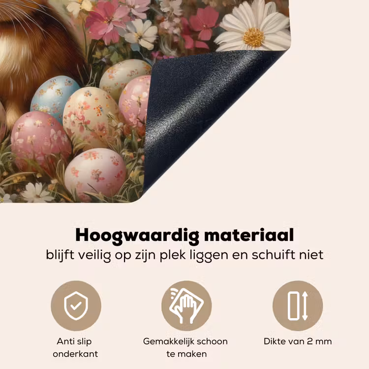 Paashaas - Lente - Paaseieren Inductie beschemer met haakjes klein -ky-onderkant-nl