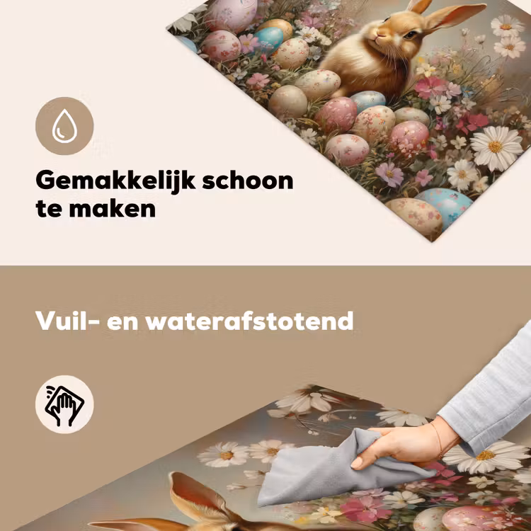 Paashaas - Lente - Paaseieren Inductie beschemer met haakjes klein -ky-schoon-nl