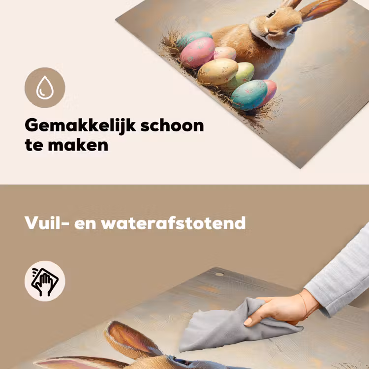 Paashaas - Pastel - Eieren Inductie beschemer met haakjes klein -ky-schoon-nl