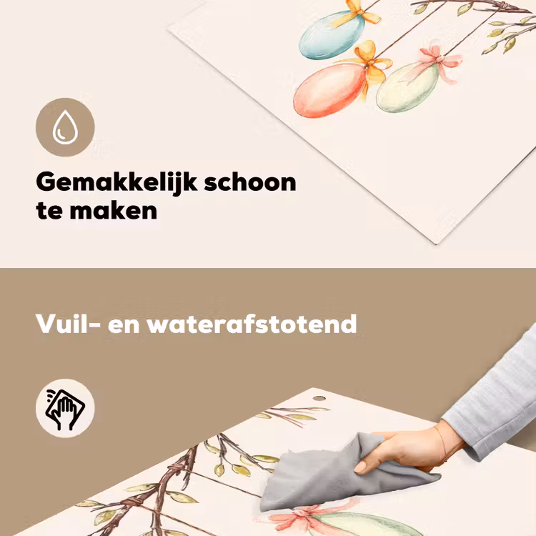 Paastak - Strikje - Eieren Inductie beschemer met haakjes klein -ky-schoon-nl