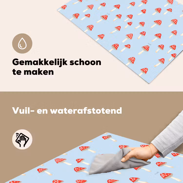 Paddenstoel -Sprookje - Blauw Inductie beschemer met haakjes klein 777 -ky-schoon-nl