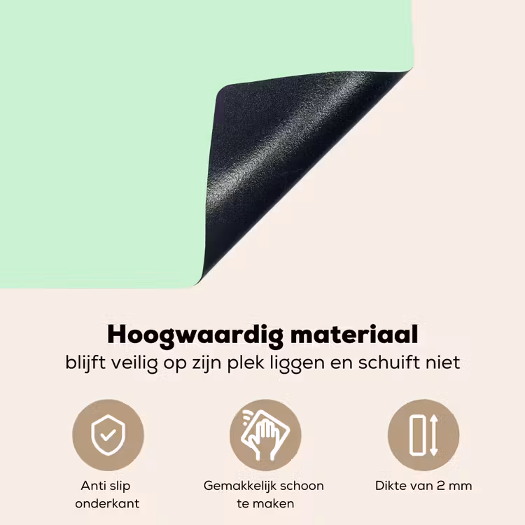 Pale - Mint - Groen Inductie beschemer met haakjes klein 777 -ky-onderkant-nl