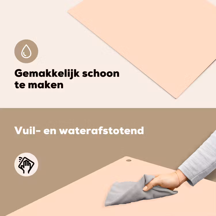 Pale - Peach - Nude Inductie beschemer met haakjes klein 777 -ky-schoon-nl
