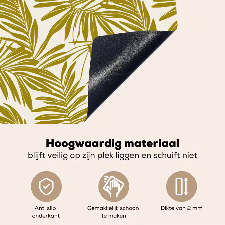 Palmblad - Patroon - Groen Inductie beschemer met haakjes klein 777 -ky-onderkant-nl