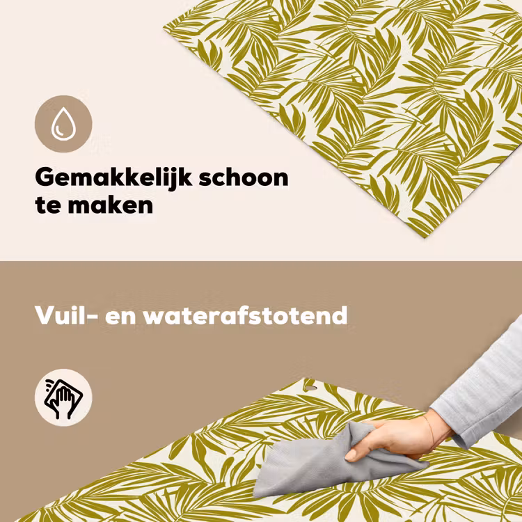 Palmblad - Patroon - Groen Inductie beschemer met haakjes klein 777 -ky-schoon-nl