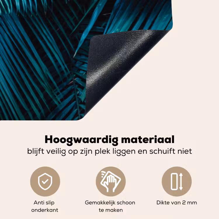 Palmblad - Tropisch - Natuur - Jungle Inductie beschemer met haakjes klein -ky-onderkant-nl