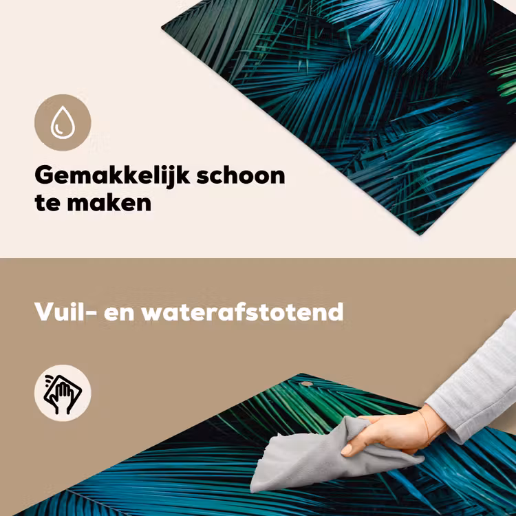 Palmblad - Tropisch - Natuur - Jungle Inductie beschemer met haakjes klein -ky-schoon-nl
