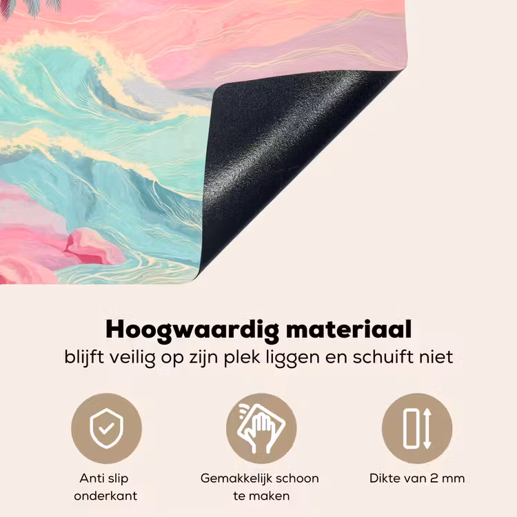 Palmbomen - Golven - Zee Inductie beschemer met haakjes middel -ky-onderkant-nl