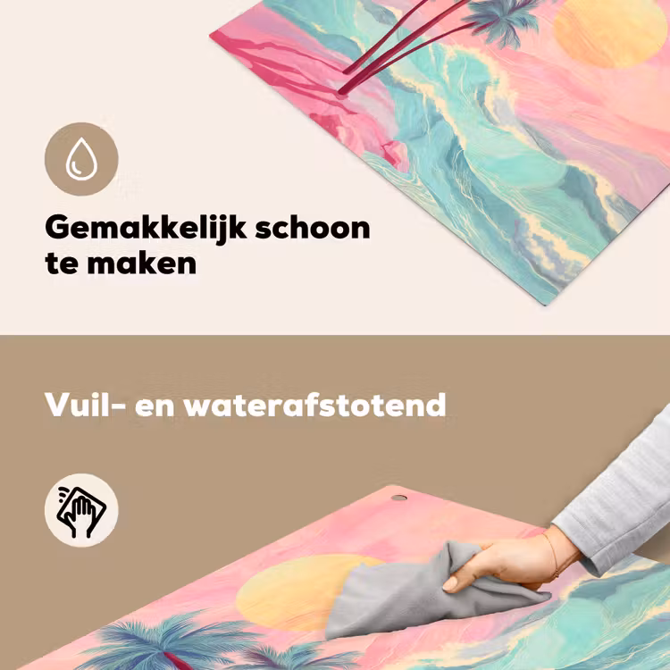 Palmbomen - Golven - Zee Inductie beschemer met haakjes middel -ky-schoon-nl