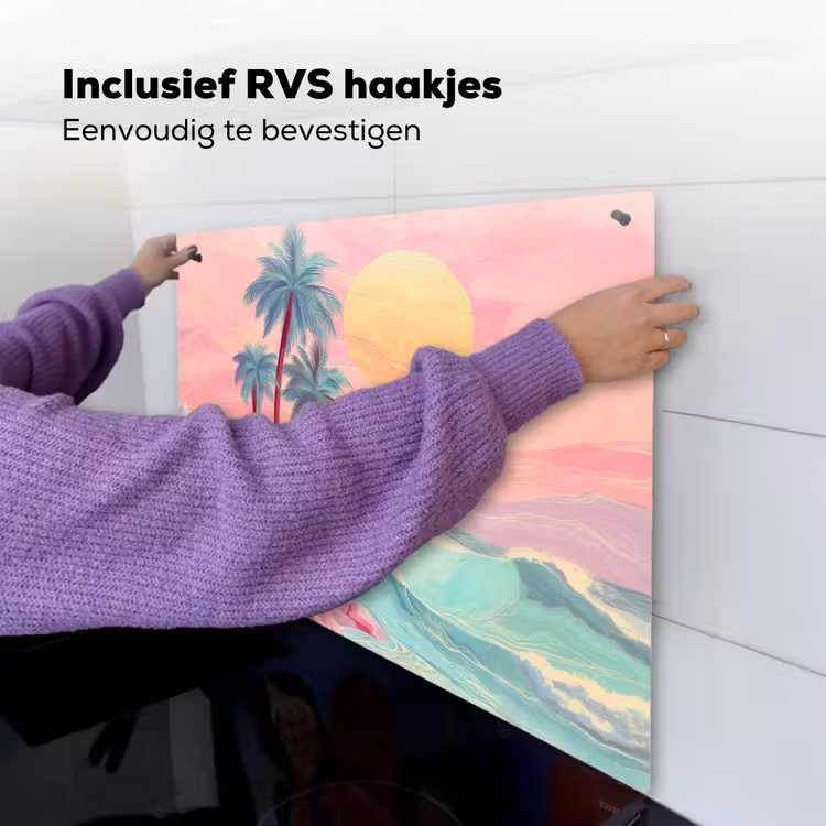 Palmbomen - Golven - Zee Inductie beschemer met haakjes middel -ky-ophangen-nl