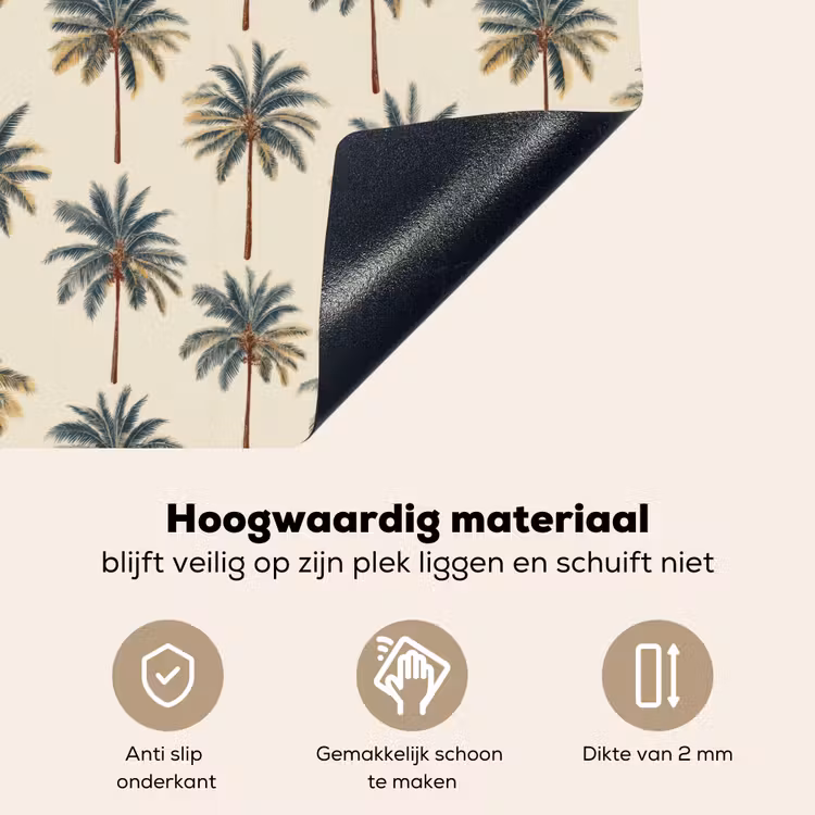 Palmbomen - Tropisch - Groen Inductie beschemer met haakjes klein 777 -ky-onderkant-nl