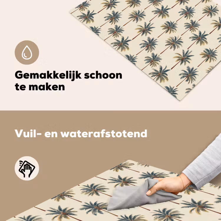Palmbomen - Tropisch - Groen Inductie beschemer met haakjes klein 777 -ky-schoon-nl