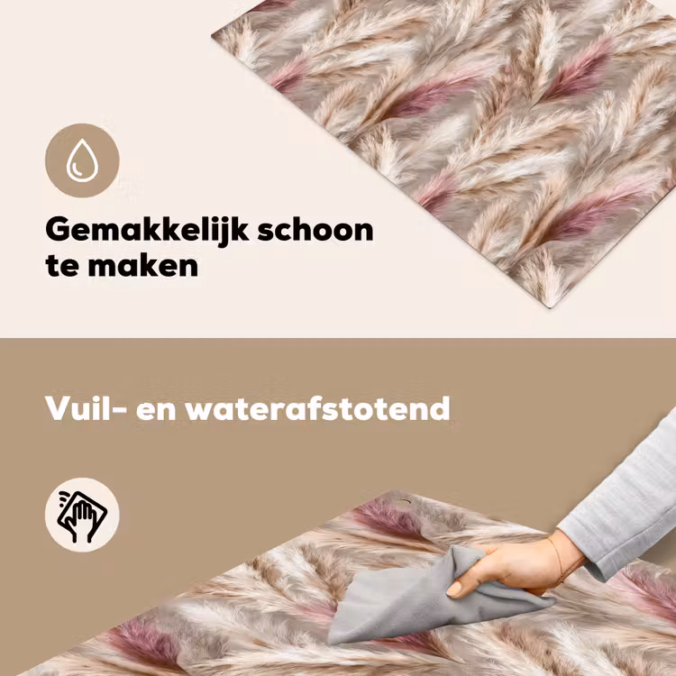 Pampasgras - Pluizig - Kleurrijk Inductie beschemer met haakjes klein 777 -ky-schoon-nl