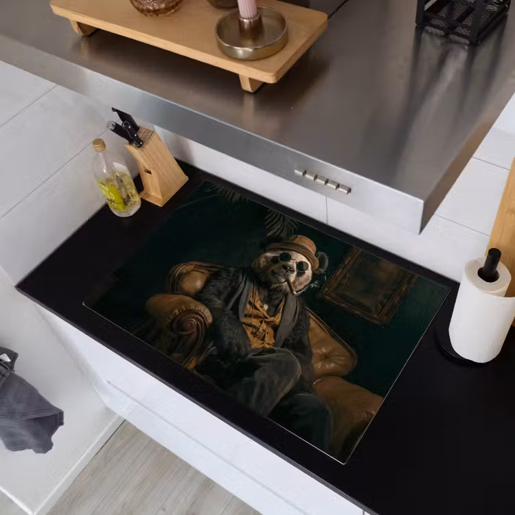 Panda - Hoed - Bril - Pak Inductie beschemer met haakjes klein -sfeer1