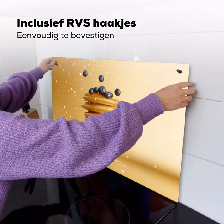 Pannenkoeken - Eten - Honing - Geel Inductie beschemer met haakjes klein -ky-ophangen-nl