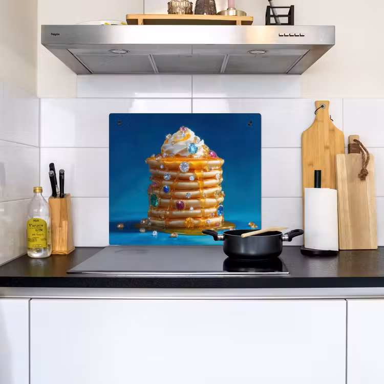 Pannenkoeken - Steentjes - Glitter - Slagroom Inductie beschemer met haakjes middel -sfeer2