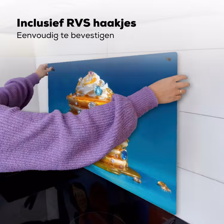 Pannenkoeken - Steentjes - Glitter - Slagroom Inductie beschemer met haakjes middel -ky-ophangen-nl