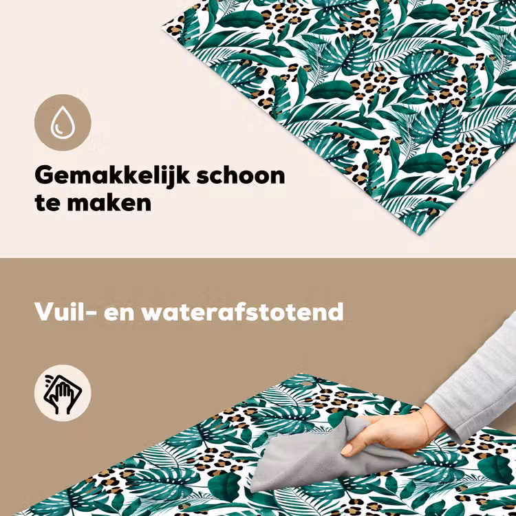 Panterprint - Bladeren - Jungle Inductie beschemer met haakjes klein -ky-schoon-nl