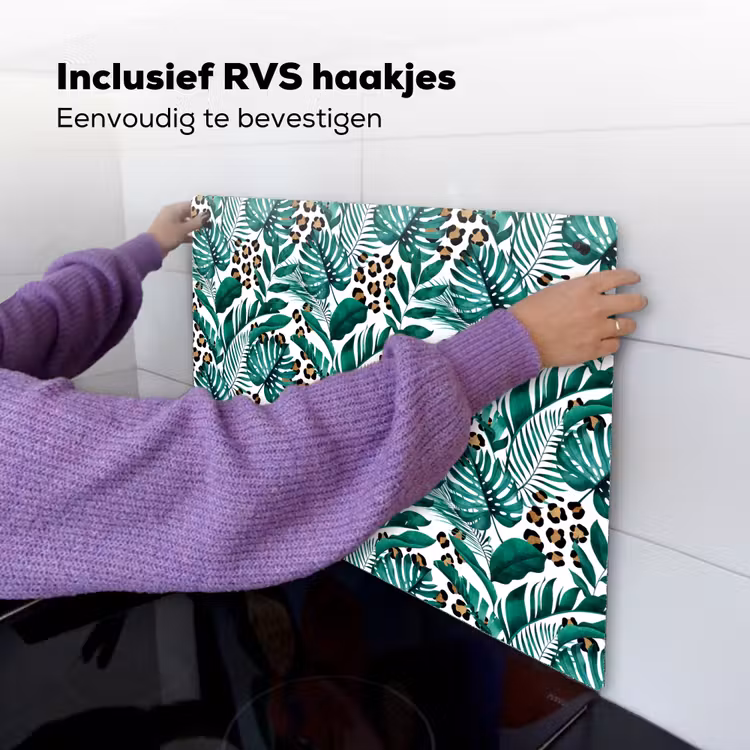 Panterprint - Bladeren - Jungle Inductie beschemer met haakjes klein -ky-ophangen-nl